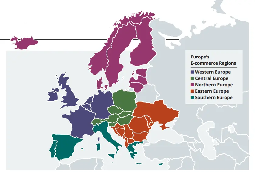 European Ecommerce regions