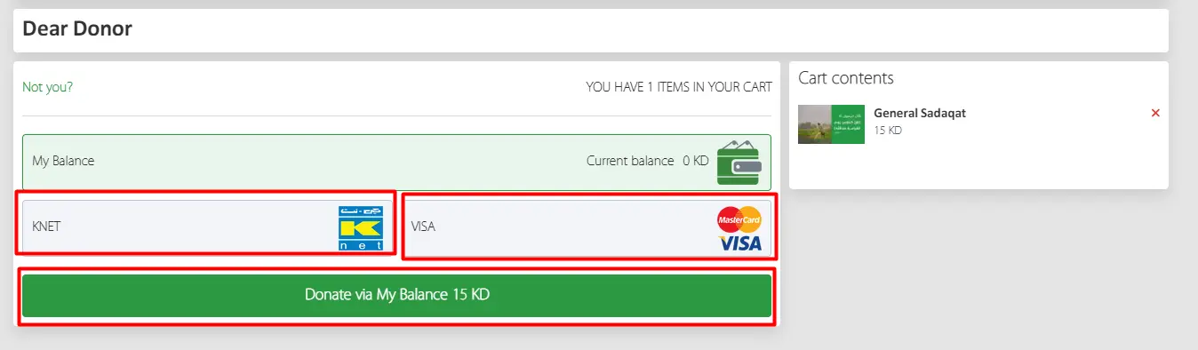 Direct Aid e-wallet