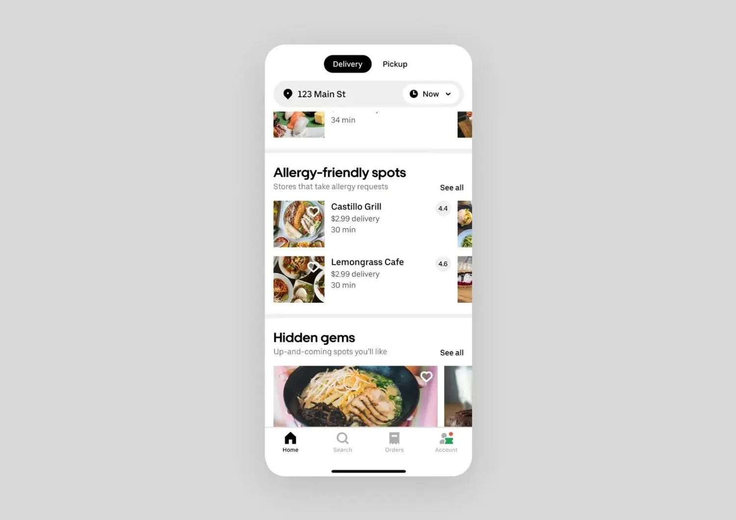 UberEats food delivery app