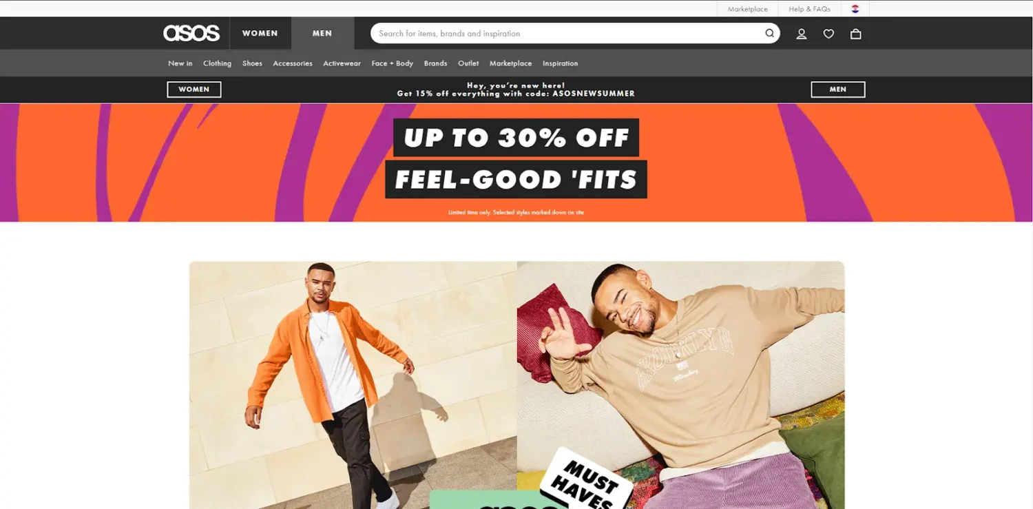 Personalized ASOS home page