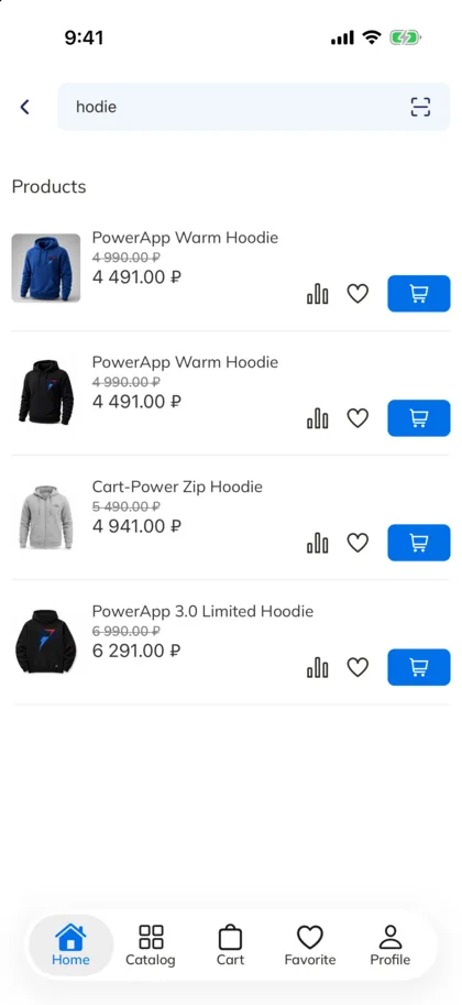PowerApp merch store: smart search with a typo
