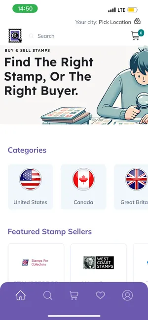 Stamp Collectors: app screen 1