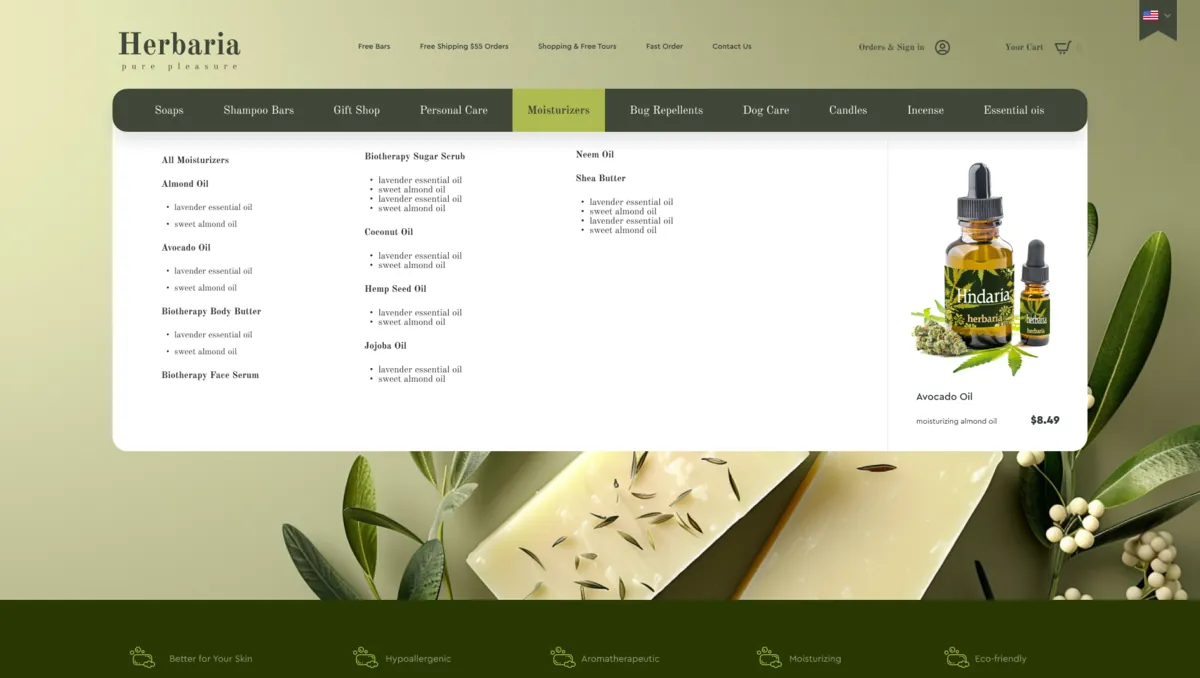 Concept 3, catalog menu