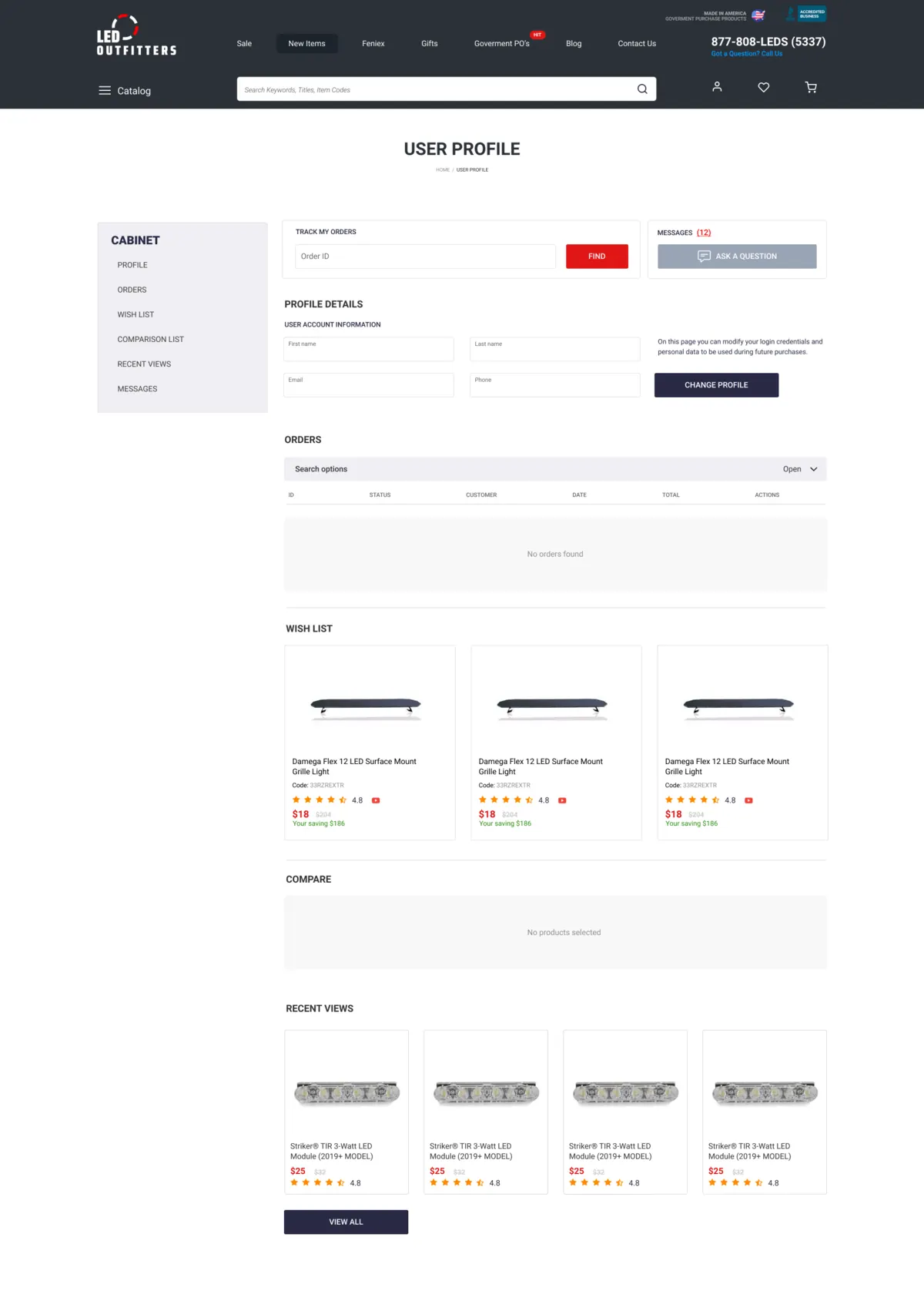 Customer account LED Outfitters