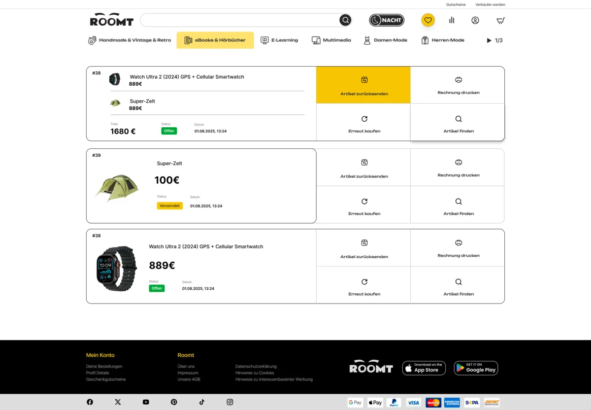 Order history Roomt
